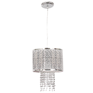 POLISHED CHR PENDANT SILVER BEADS 1X14W ES LED