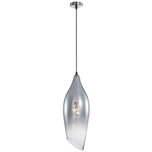 SATIN NICKEL PENDANT SMOKE GLASS 1X60W ES