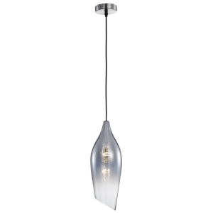 SATIN NICKEL PENDANT SMOKE GLASS 1X60W ES