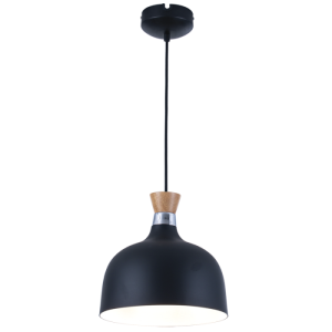 METAL AND WOOD PENDANT 1X60W ES 220MM