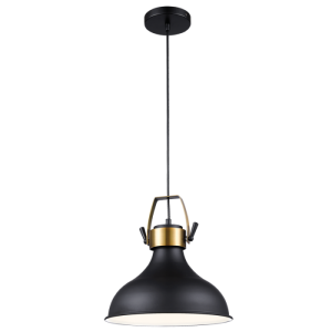 BLACK METAL PENDANT 1X60W ES 300MM