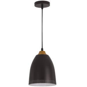 BROWN METAL PENDAT WOOD FINISH 1X60W ES 172MM