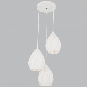 SAND WHITE METAL CORD PENDANT 3X40W ES