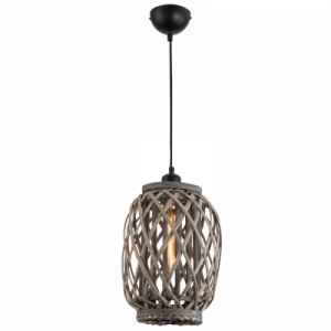 METAL AND RATTAN PENDANT 1X60W ES