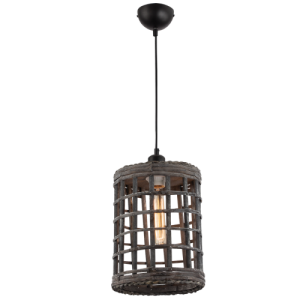 METAL AND RATTAN PENDANT 1X60W ES
