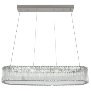 POLISHED CHR &CRYSTAL ADJ CORDS 32W LED CCT REMOTE