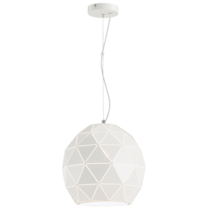 WHITE METAL PENDANT 1X40W ES 300MM