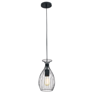 BLACK METAL WIRE PENDANT 1X60W ES