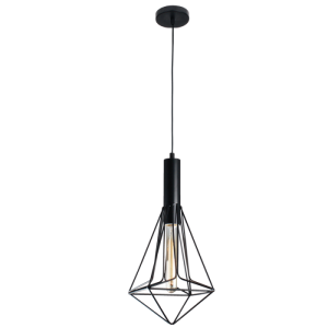 BLACK METAL WIRE PENDANT 1X60W ES 180MM