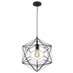 BLACK METAL PENDANT 1X60W ES 350MM