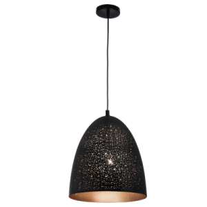 BLACK METAL PENDANT 1X60W ES 250MM