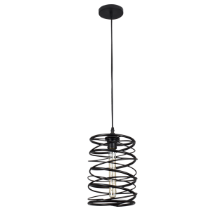 BLACK METAL PENDANT 1X60W ES 195MM