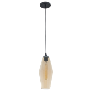 AMBER GLASS PENDANT 1X60W ES 150MM