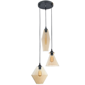 AMPER GLASS PENDANT 3 SHAPES 3X60W ES