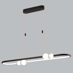 BLACK ALU& GLASS & PVC PENDANT 50W LED 4000K