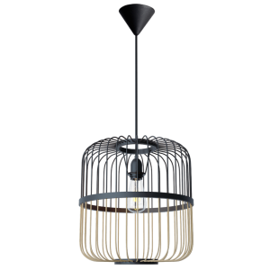 NATURAL& BLACK 2 TONE BAMBOO PENDANT 1X60W ES