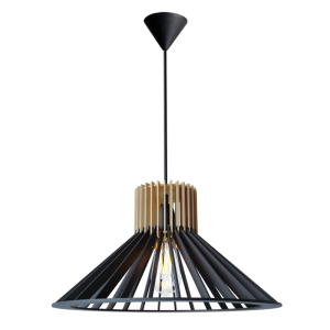 NATURAL& BLACK 2 TONE WOOD PENDANT 1X60W ES