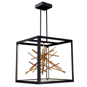 BLACK AND GOLD METAL PENDANT 72W LED 3000K