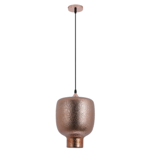 METAL AND COPPER GLASS PENDANT 1X40W ES
