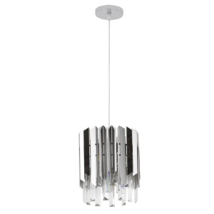STAINLESS STEEL & CRYSTAL PENDANT P/CHR 1X40W ES
