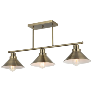 ANTIQUE BRASS METAL 3LIGHT PENDANT 3X40W ES