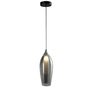 METAL PENDANT SMOKE OUTER FROSTED INNER GLS 1XG9