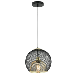 BLACK & GOLD MESH PENDANT 1X40W ES