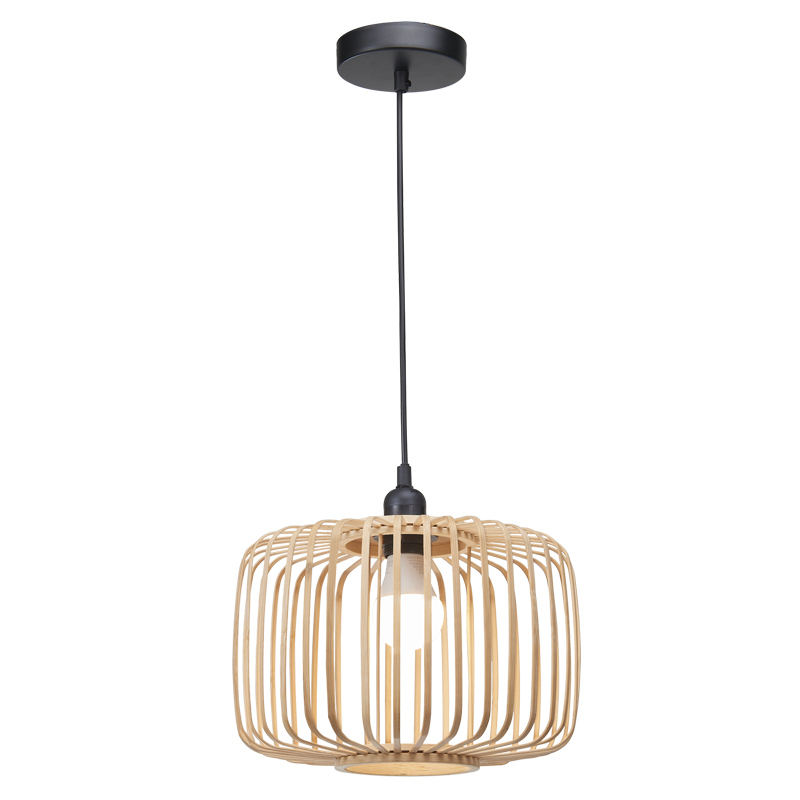 METAL AND BAMBOO PENDANT 1X11W ES