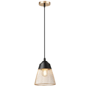 BLACK & GOLD MESH METAL PENDANT 1X40W ES