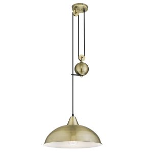 ANTIQUE PENDANT INNER WH WITH PULLY 1X40W ES
