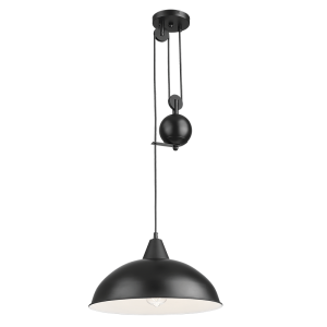 BLACK PENDANT INNER WH WITH PULLY 1X40 ES