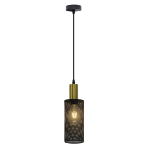 BLK& GOLD PENDANT MESH 1X40W ES