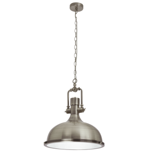 SATIN CHR PENDANT 1X60W ES 390MM