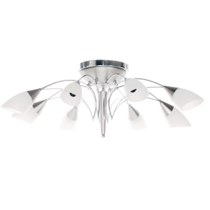 SAT/CHR FLUSH MOUNT PENDANT 8X60W SES