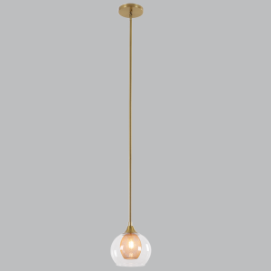 METAL PENDANT INNER GOLD MESH CLEAR OUTER 1X40W ES