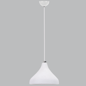 METAL PENDANT WHITE CERAMIC SHADE 1X40W ES 195MM