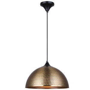 BLK/ANT PENDANT HAMMERED METAL DOME 1X40W ES 400MM