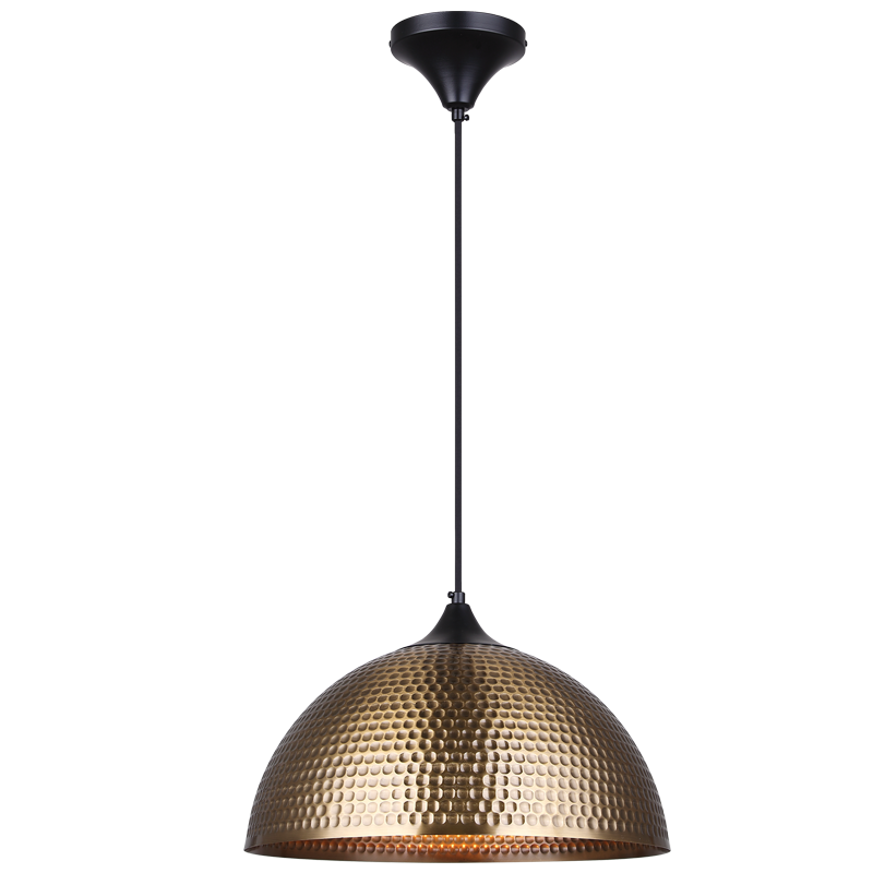 BLK/ANT PENDANT HAMMERED METAL DOME 1X40W ES 400MM