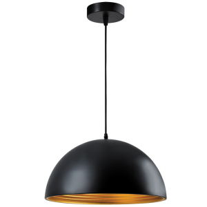 PENDANT BLACK OUTER GOLD INNER 1X40W ES 400MM