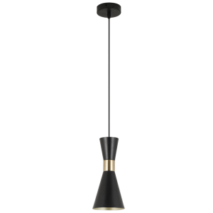 METAL PENDANT OUTER BLACK INNER GOLD 1X40W ES