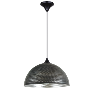 SL/ANT PENDANT HAMMERED METAL DOME 1X40W ES 400MM