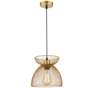 GOLD MESH IRON PENDANT 1X40W ES 220MM