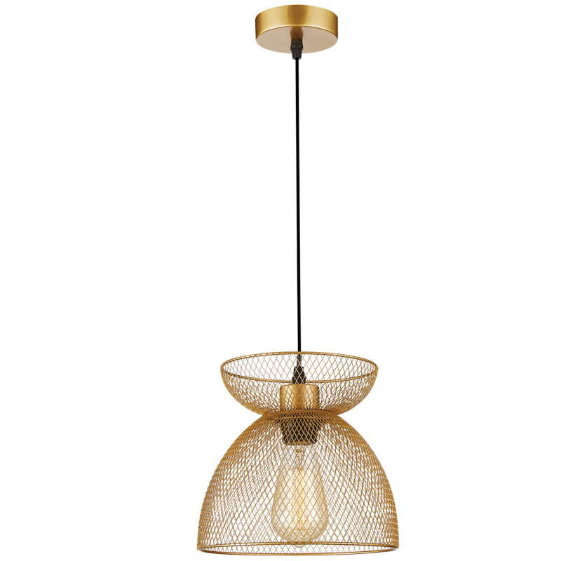 GOLD MESH IRON PENDANT 1X40W ES 220MM