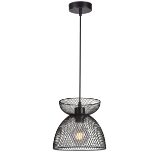 BLACK MESH IRON PENDANT 1X40W ES 220MM