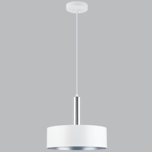 MATT WH POLISHED CHR METAL PENDANT 1X40W ES