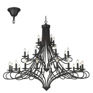 28LT Chandelier Black E14 28x40w