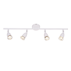 WHITE SPOT 4x50W GU10 - 80MM BASE 635MM BAR