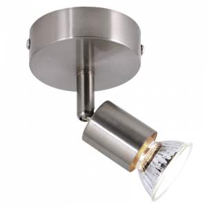 SATIN CHROME SPOT 1X50W GU10 BASE 80MM