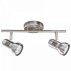 SATIN CHR SPOT 2X50W GU10 BASE 80MM BAR 320MM