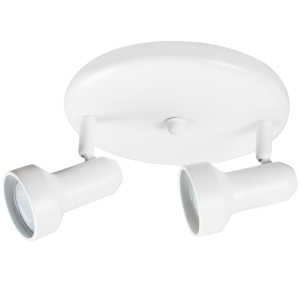 MATT WHITE SPOTLIGHT 2X50W GU10 190MM ROUNDBASE